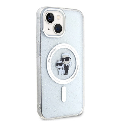 Karl Lagerfeld Karl&Choupette Glitter MagSafe case for iPhone 15 Plus - transparent