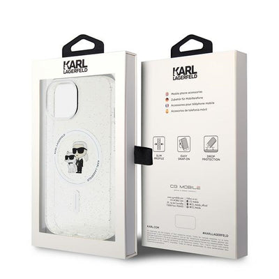 Karl Lagerfeld Karl&Choupette Glitter MagSafe case for iPhone 15 Plus - transparent