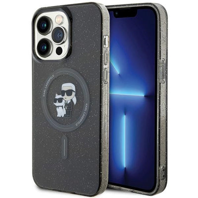 Karl Lagerfeld Karl&Choupette Glitter MagSafe case for iPhone 15 Pro Max - black