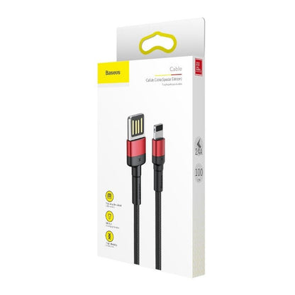Baseus Cafule Double-sided USB Lightning Cable 2,4A 1m (Black+Red) - Product Image 5