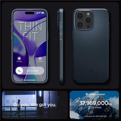 Spigen Thin Fit iPhone 15 Pro Case - Navy Blue