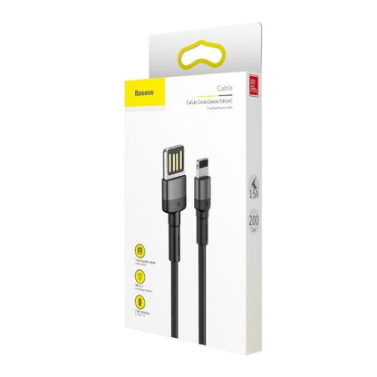 Baseus Cafule Double-sided USB Lightning Cable 1.5A 2m (Gray+Black) - Product Image 5