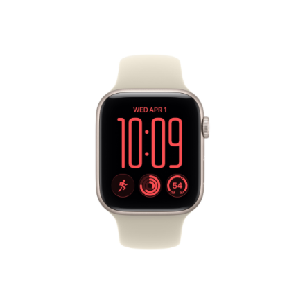 Apple Watch SE 3 GPS + Cellular 44mm Starlight Aluminium Case with Sand Sport Band - S/M | Apple