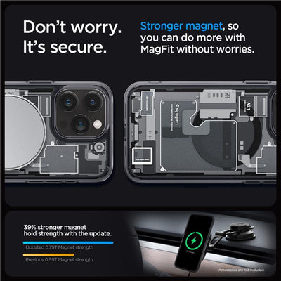 Spigen Ultra Hybrid Mag Case with MagSafe for iPhone 15 Pro - Dark Gray (Zero One Pattern)