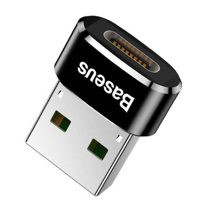 Baseus USB-C to USB-A adapter 3A (Black) - Product Image 1
