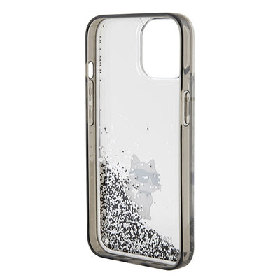 Karl Lagerfeld Liquid Glitter Choupette case for iPhone 15 - transparent