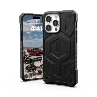 UAG Monarch Pro case with MagSafe for iPhone 15 Pro Max - black carbon