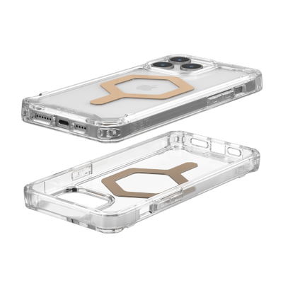 UAG Plyo MagSafe case for iPhone 15 Pro Max - transparent and gold