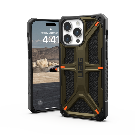 UAG Monarch case for iPhone 15 Pro Max - green kevlar