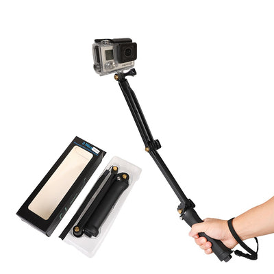 3 in 1 Monopod Tripod with Selfie Stick for GoPro - Black — Hurtel