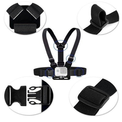 Adjustable sports camera harness - black — Hurtel