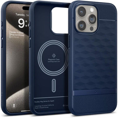Caseology Parallax Mag Case with MagSafe for iPhone 15 Pro Max - Navy — Spigen