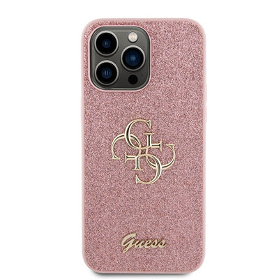 Guess GUHCP15LHG4SGP iPhone 15 Pro 6.1" pink/pink hardcase Glitter Script Big 4G