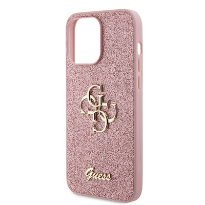 Guess GUHCP15LHG4SGP iPhone 15 Pro 6.1" pink/pink hardcase Glitter Script Big 4G