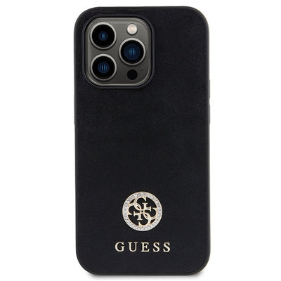Guess GUHCP15LPS4DGPK iPhone 15 Pro 6.1" black/black hardcase Strass Metal Logo