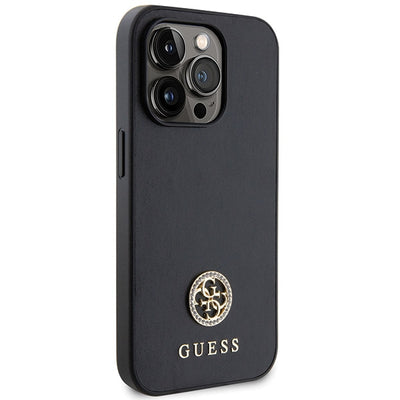 Guess GUHCP15LPS4DGPK iPhone 15 Pro 6.1" black/black hardcase Strass Metal Logo