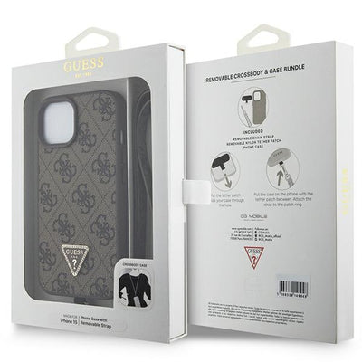 Guess GUHCP15MP4TDSCPW iPhone 15 Plus 6.7" brown/brown hardcase Crossbody 4G Metal Logo