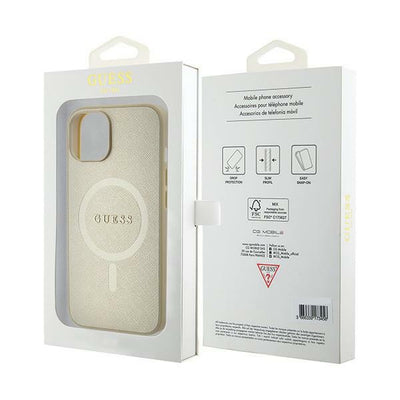 Guess GUHMP15MPSAHMCB iPhone 15 Plus 6.7" gold/gold hardcase Saffiano MagSafe