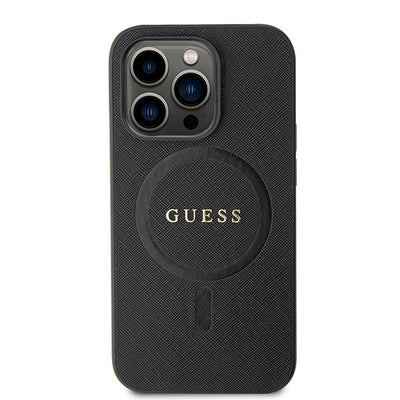 Guess GUHMP15XPSAHMCK iPhone 15 Pro Max 6.7" black/black hardcase Saffiano MagSafe