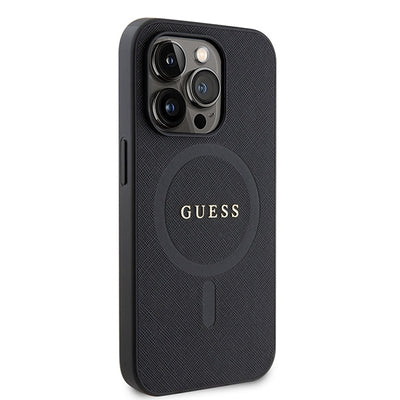 Guess GUHMP15XPSAHMCK iPhone 15 Pro Max 6.7" black/black hardcase Saffiano MagSafe