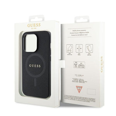 Guess GUHMP15XPSAHMCK iPhone 15 Pro Max 6.7" black/black hardcase Saffiano MagSafe