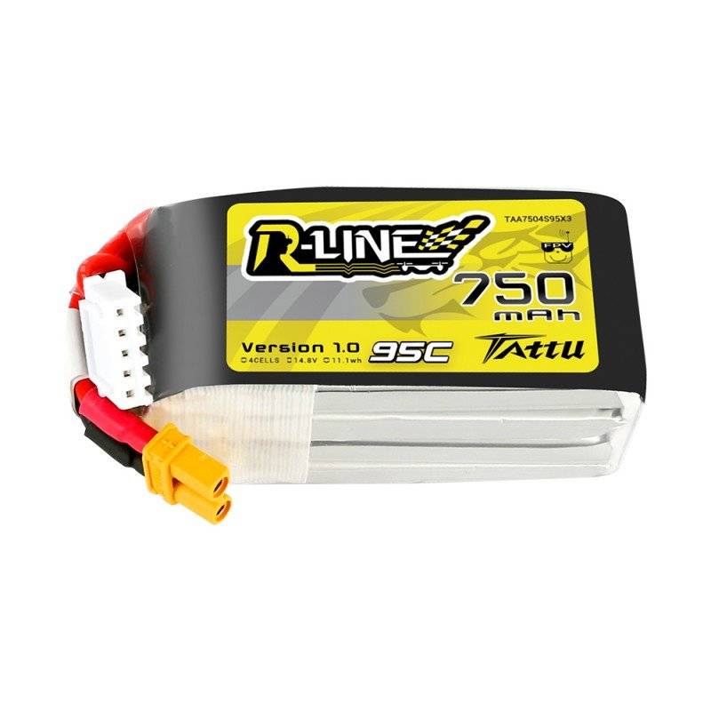 Battery Tattu R-Line 750mAh 14.8V 95C 4S1P JST-XHR - Image 1