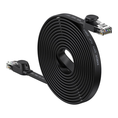 [RETURNED ITEM]  Baseus high Speed Six types of RJ45 Gigabit network cable (flat cable)15m Black