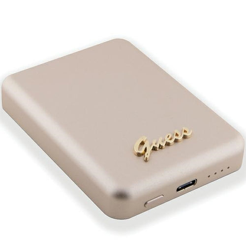 Guess MagSafe Metal Script Logo induction power bank 15W 5000mAh - gold