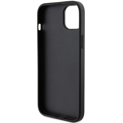Karl Lagerfeld Saffiano Cardslot Karl&amp;Choupette Metal Pin case for iPhone 15 - black