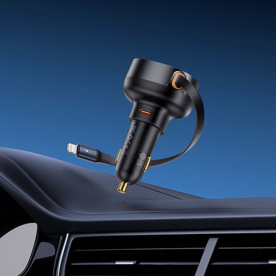 Baseus Enjoyment Pro USB-C (female) / Lightning (male) 60W car charger - black