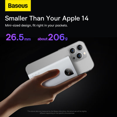 Baseus Adaman2 power bank with digital display 2x USB-A / 1x USB-C 10000mAh 30W - white