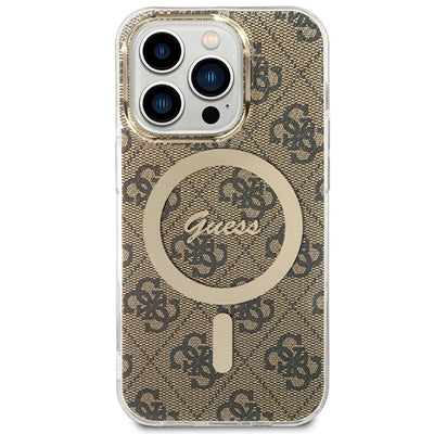 Guess IML 4G MagSafe case for iPhone 15 Pro - brown