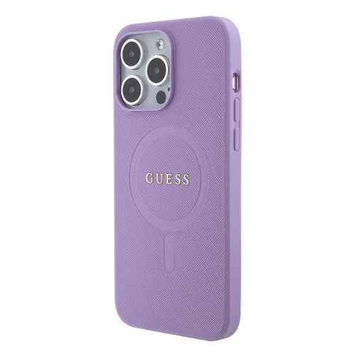Guess Saffiano MagSafe case for iPhone 15 Pro - purple