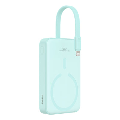 Baseus Magnetic Mini MagSafe 10000mAh 20W powerbank with built-in Lightning cable - blue + Baseus Simple Series USB-C - USB-C