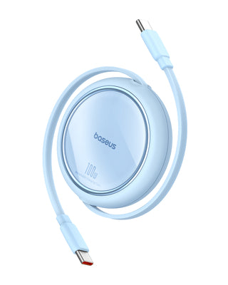 Baseus Free2Draw Mini USB-C - USB-C 100W 1m retractable cable - blue