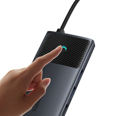 Basesu Metal Gleam Series II 11 in 1 Hub USB-A/USB-C PD/HDMI/DP/RJ45/SD/TF - black — Baseus