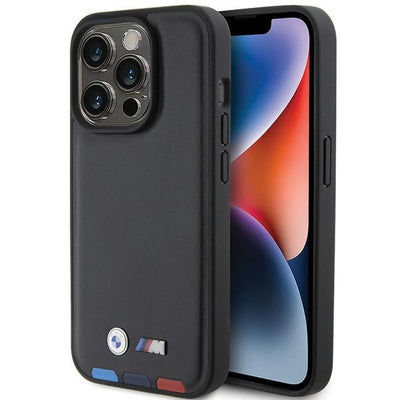 BMW BMHCP15L22PTDK iPhone 15 Pro 6.1" black/black Leather Stamp Tricolor