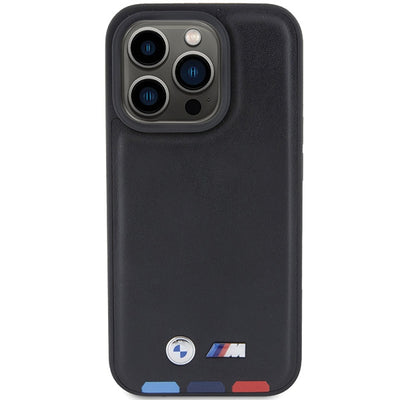 BMW BMHCP15L22PTDK iPhone 15 Pro 6.1" black/black Leather Stamp Tricolor