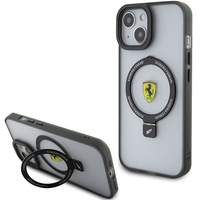 Ferrari FEHMP15SUSCAK iPhone 15 6.1&quot; black/black hardcase Ring Stand 2023 Collection MagSafe
