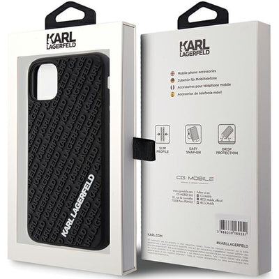 Karl Lagerfeld KLHCN613DMKRLK iPhone 11 / Xr 6.1" black/black hardcase 3D Rubber Multi Logo