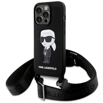 Karl Lagerfeld KLHCP15XSCBSKNK iPhone 15 Pro Max 6.7" hardcase black/black Crossbody Silicone Ikonik