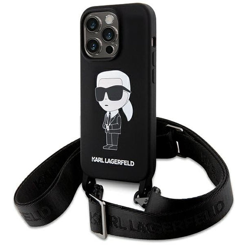 Karl Lagerfeld KLHCP15XSCBSKNK iPhone 15 Pro Max 6.7" hardcase black/black Crossbody Silicone Ikonik
