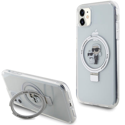 Karl Lagerfeld KLHMN61HMRSKCH iPhone 11 / Xr 6.1" white/white hardcase Ring Stand Karl&amp;Choupette MagSafe