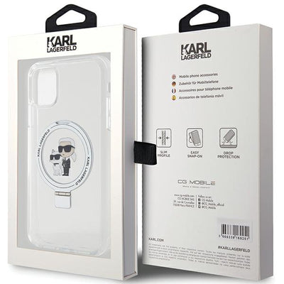 Karl Lagerfeld KLHMN61HMRSKCH iPhone 11 / Xr 6.1" white/white hardcase Ring Stand Karl&amp;Choupette MagSafe