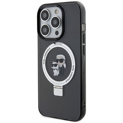 Karl Lagerfeld KLHMP13LHMRSKCK iPhone 13 Pro 6.1" black/black hardcase Ring Stand Karl&amp;Choupette MagSafe