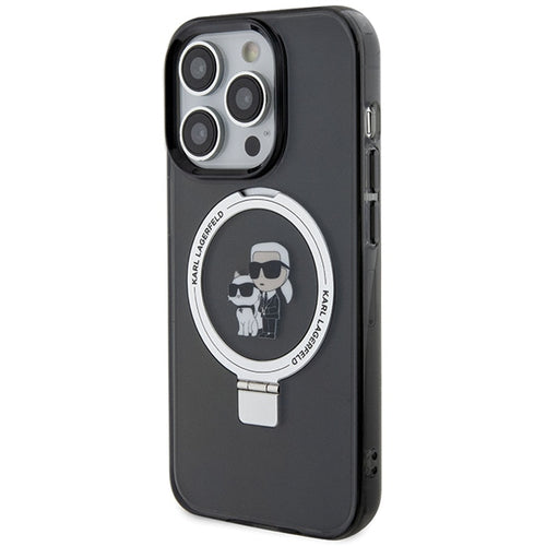 Karl Lagerfeld KLHMP13LHMRSKCK iPhone 13 Pro 6.1" black/black hardcase Ring Stand Karl&amp;Choupette MagSafe