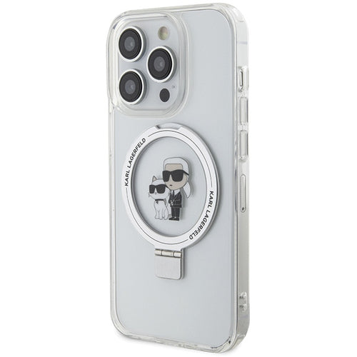 Karl Lagerfeld KLHMP14LHMRSKCH iPhone 14 Pro 6.1" white/white hardcase Ring Stand Karl&amp;Choupette MagSafe
