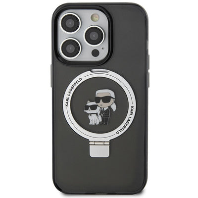 Karl Lagerfeld KLHMP15LHMRSKCK iPhone 15 Pro 6.1" black/black hardcase Ring Stand Karl&amp;Choupette MagSafe