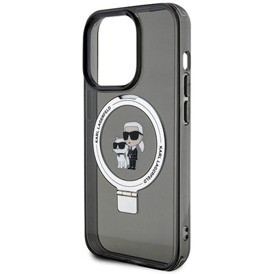 Karl Lagerfeld KLHMP15LHMRSKCK iPhone 15 Pro 6.1" black/black hardcase Ring Stand Karl&amp;Choupette MagSafe