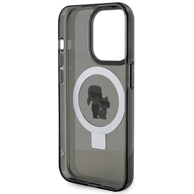 Karl Lagerfeld KLHMP15LHMRSKCK iPhone 15 Pro 6.1" black/black hardcase Ring Stand Karl&amp;Choupette MagSafe